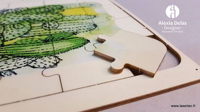 Réalisation d'un puzzle en bois par gravure et découpe laser